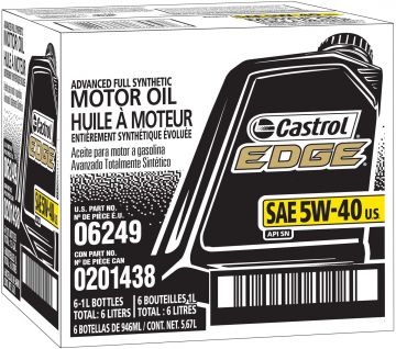 Castrol 06249 Edge 5W-40 Advanced Full Synthetic Motor Oil Quart Bottles